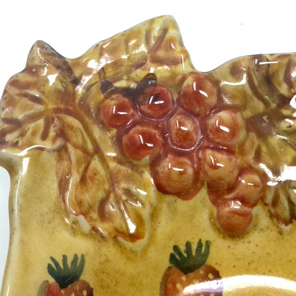 Hand Painted Italian Ceramic Candy Dish Fruit Dome Scene Italy 7.5” Decor - Picture 7 of 7